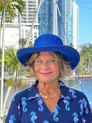 LULU B MIDNIGHT REEF SHORT SLEEVE V-NECK COLLAR TOP LULU-B