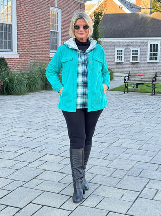 GREEN PLAID HOODIE Cathys Place