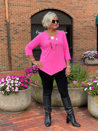 LULU-B HOT PINK ASYMMETRIC TOP LULU-B
