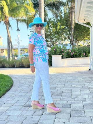 SPLASH OF PINK  SHORT SLEEVE LULU-B