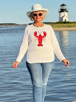 WHITE LOBSTER SWEATER LULU-B