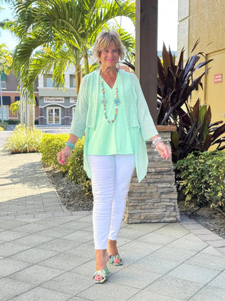 LULU-B NEW GREEEN RUFFLE WRAP LULU-B
