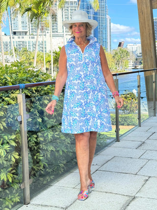 LULU B CORAL BREEZE ZIPPER SWING DRESS LULU-B