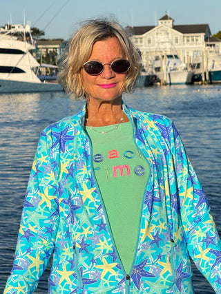 LULU-B MINT BEACH TIME SWEATER LULU-B