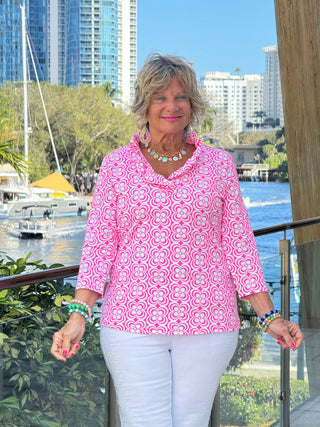 LULU B TROPIC PETALS RUFFLE TOP LULU-B