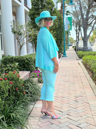 AQUA MESH RUFFLE WRAP LULU-B