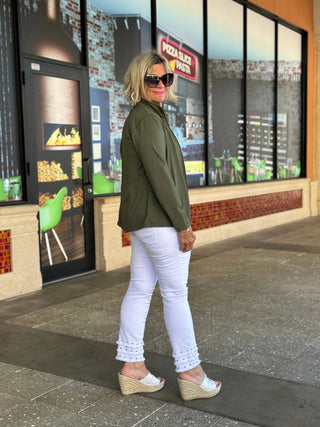 LULU-B OLIVE FULL ZIPPER JACKET LULU-B