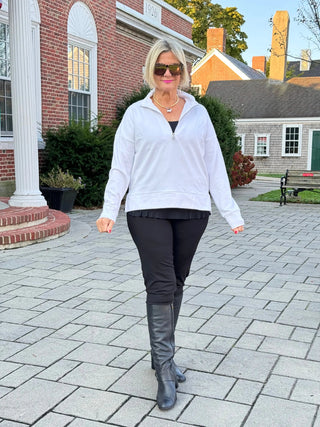 WHITE HALF ZIPPER LULU-B