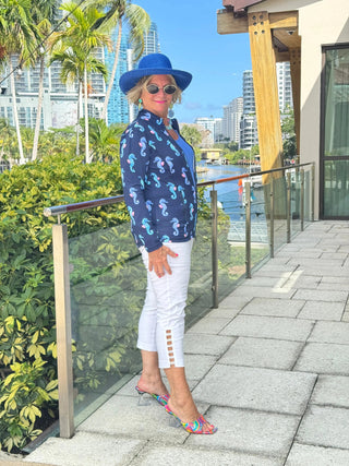 LULU B MIDNIGHT REEF FULL ZIPPER JACKET LULU-B