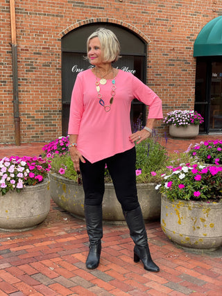 LULU-B CORAL ASYMMETRIC TOP LULU-B