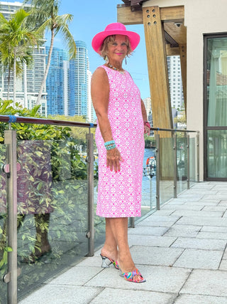 LULU B TROPIC PETALS MIDI SHIFT MAXI DRESS LULU-B