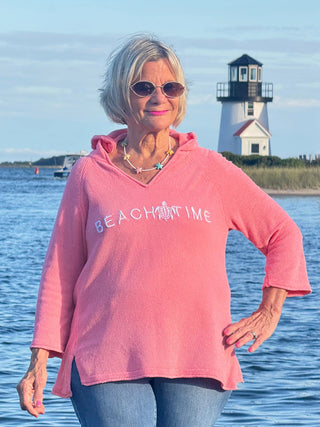 CHENILLE HOODED PEACH BEACH TIME LULU-B