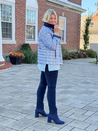 LULU-B AUBREY NAVY FAUX FUR JACKET LULU-B