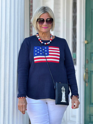 LULU-B NAVY FLAG SWEATER LULU-B