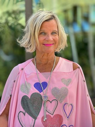 SWAROVSKI CRYSTAL PINK HEART TOP KOKOMO