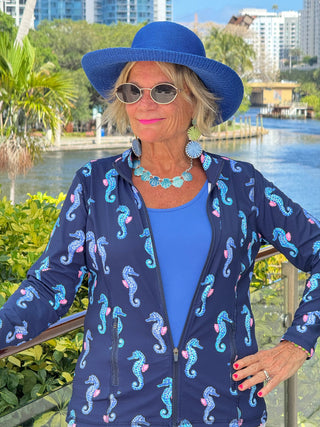 LULU B MIDNIGHT REEF FULL ZIPPER JACKET LULU-B