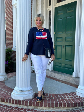 LULU-B NAVY FLAG SWEATER LULU-B