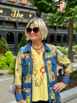 AFTERNOON AT THE GARDEN LACE NAVY DUSTER CATHYS RESORTWEAR