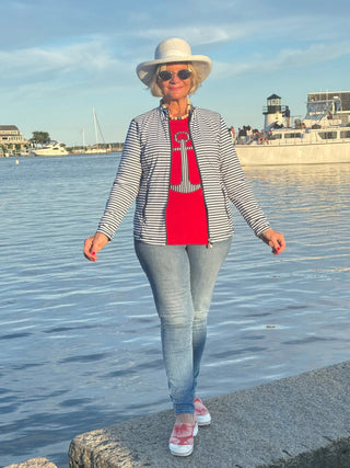 RED  NAVY STRIPED ANCHOR LULU-B