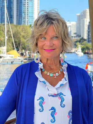 LULU B SHORELINE CHARM SLEEVELESS RUFFLE TOP LULU-B