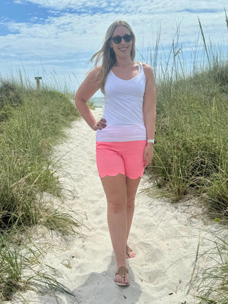 LULU-B CORAL SCALLOP SHORTS LULU-B