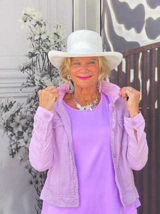 KEY WEST LINEN LILAC JACKET LULU-B