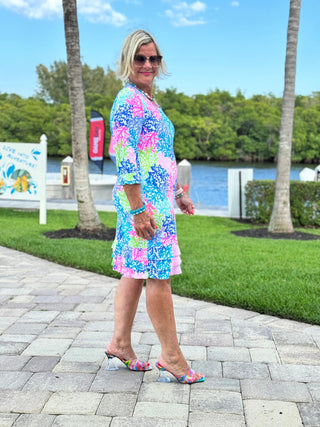 SALINA REEF RUFFLE SLEEVE DRESS LULU-B