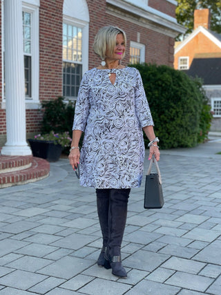 ELEGANT EXPRESSIONS KEYHOLE DRESS LULU-B