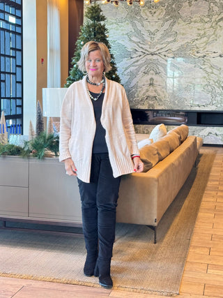 LULU-B BLUSH CHENILLE CARDIGAN LULU-B