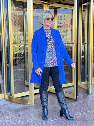 LULU-B ROUGED SAPPHIRE ROUGED CARDIGAN LULU-B