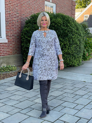 ELEGANT EXPRESSIONS KEYHOLE DRESS LULU-B