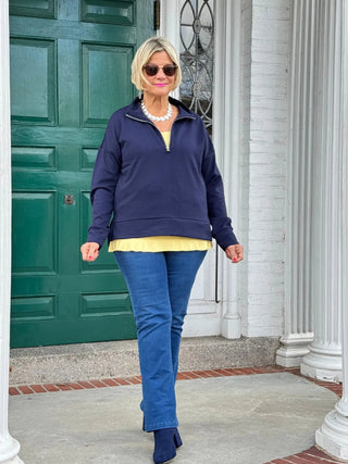 NAVY HALF ZIPPER LULU-B