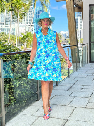 LULU B STARFISH SPLASH RUFFLE DRESS LULU-B