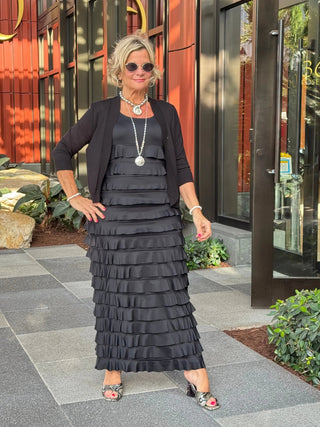 MIAMI NIGHTS  BLACK BLACK CHA CHA DRESS ion LULU-B