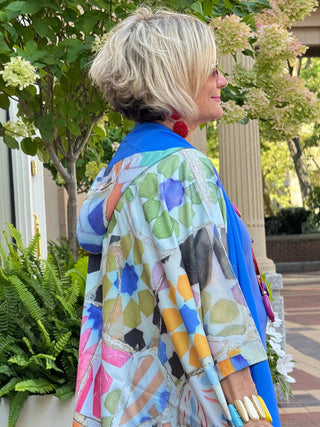 Blue Reversible Rain Cape - Collection Cathys Place