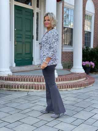 ELEGANT EXPRESSIONS V NECK TOP LULU-B