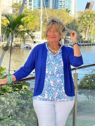 LULU B CORAL BREEZE SLEEVELESS RUFFLE TOP LULU-B