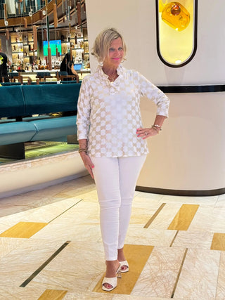 LULU-B CREAM VELOUR PANTS LULU-B