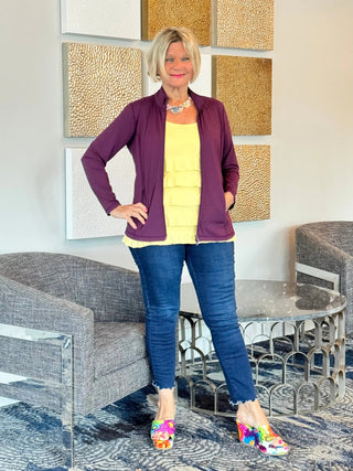 LULU-B WINE FULL ZIPPER JACKET LULU-B