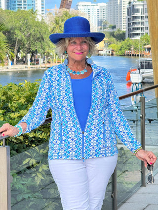 LULU B COASTAL BLOOM FULL ZIPPER JACKET LULU-B