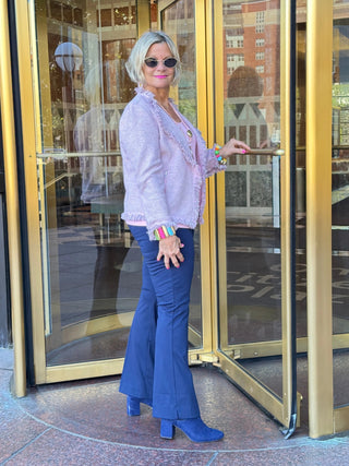 LULU-B CITY LIMIT PINK FRINGE JACKET LULU-B