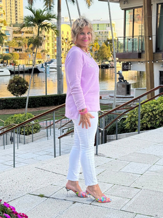 LULU-B LILAC ALL YOU NEED CEW NECK SWEATER LULU-B