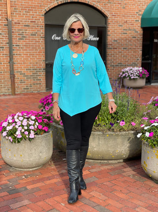 LULU-B AQUA ASYMMETRIC TOP LULU-B