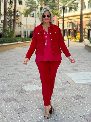 LULU-B RED VELOUR JACKET LULU-B