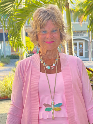 PEYTON CLEAR PINK SHRUG LULU-B