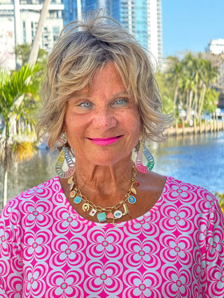 LULU B TROPIC PETALS ASYMMETRIC TOP LULU-B