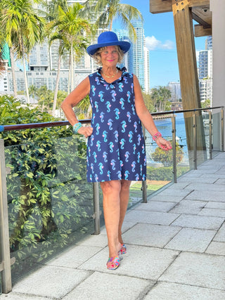 LULU B MIDNIGHT REEF RUFFLE DRESS LULU-B