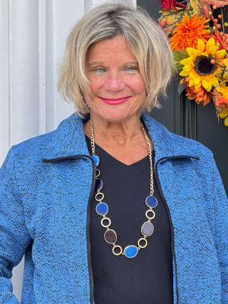 SKY BLUE TWEED STYLING JACKET Cathys Place