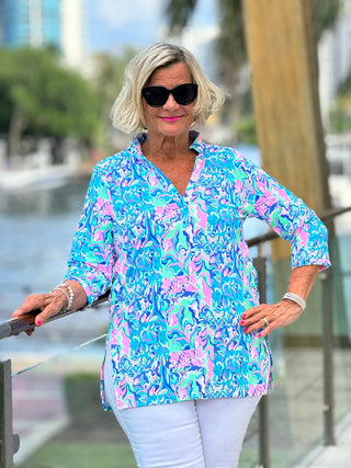 SPLASH OF PINK  TUNIC LULU-B