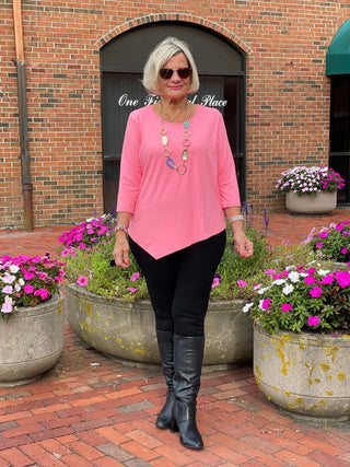 LULU-B CORAL ASYMMETRIC TOP LULU-B